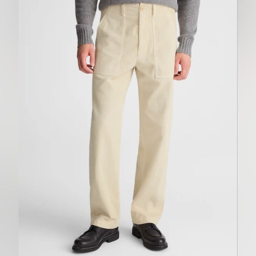Madewell Corduroy Fatigue Pants Cream Military Utility High Rise 29 NWT NW541